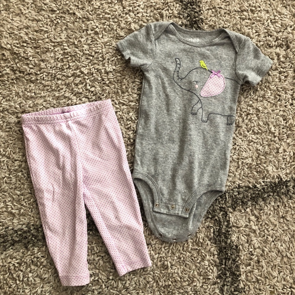 Baby Elephant Onesie with matching pants